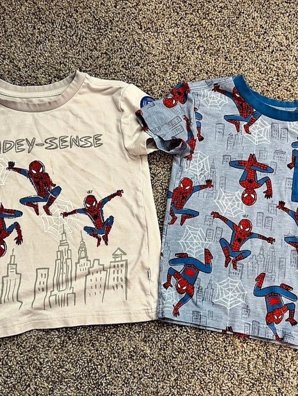 Little Sleepies Marvel Spider-Man Graphic Tees Boys 3T Blue & Cream